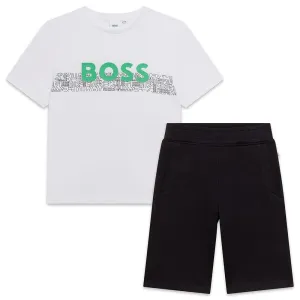 Hugo Boss Boys T-shirt And Shorts Set Black 8Y
