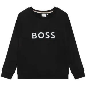 Hugo Boss Boys Embossed Logo Sweater Navy 10Y