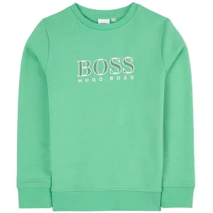 Hugo Boss Boys Logo Sweater Green 6Y