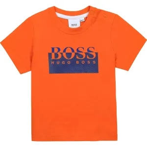 Hugo Boss Baby Boys Orange Logo T-Shirt - 3M ORANGE