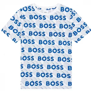 Hugo Boss Boys 3D Effect Logo T-shirt White 12Y