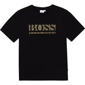 Hugo Boss Boys Black Cotton Logo T-shirt 10Y
