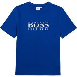 Hugo Boss Boys Blue Logo T-shirt 10Y