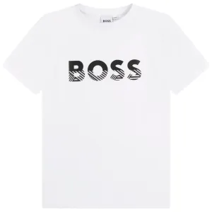 Hugo Boss Boys Classic Icon Logo T Shirt White 10Y