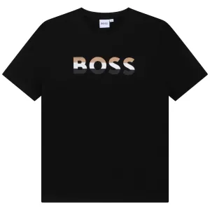 Hugo Boss Boys Logo T-shirt Black 12Y #7286