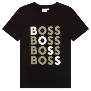 Hugo Boss Boys Logo T-shirt Black 14Y #7280