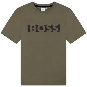 Hugo Boss Boys Logo T-shirt Green 14Y