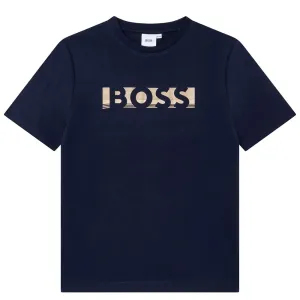 Hugo Boss Boys Logo T-shirt Navy 10Y