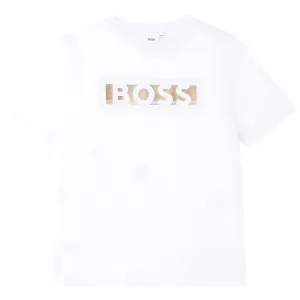 Hugo Boss Boys Logo T-shirt White 14Y