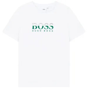 Hugo Boss Boys White Logo Shirt 10Y