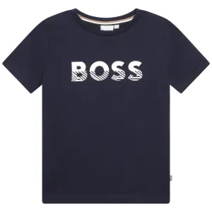 Hugo Boss Kids Logo T Shirt Navy 10Y