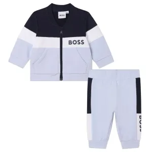 Boss Baby Boys Tracksuit Zip Top and Pants Set in Pale Blue 06M 95% Cotton, 5% Elastane - Lining: 96% 4%