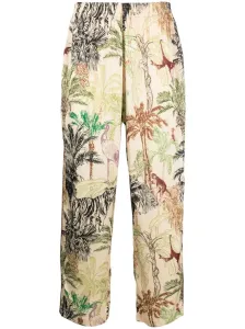 IH NOM UH NIT - Jungle Print Wide Leg Trousers