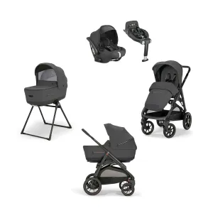 Aptica XT System Magnet Grey, Darwin Infant Recline car Seat, 360° I-size Base, Black Chassis