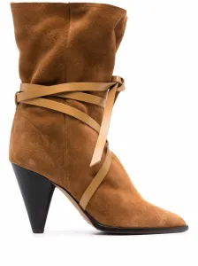 ISABEL MARANT - Lidly Velvet Heel Ankle Boots #820863