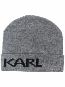 KARL LAGERGELD - Wool Blend Cap With Logo Print