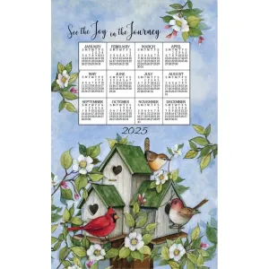 Birdhouses 2025 Calendar Towel