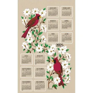Dogwood and Cardinal 2025 Calendar Towel