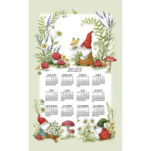 Garden Gnomes 2025 Calendar Towel