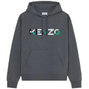 Kenzo Mens Logo Hoodie Grey S