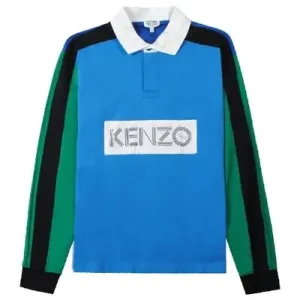 Kenzo Men's Colourblock Polo Blue M