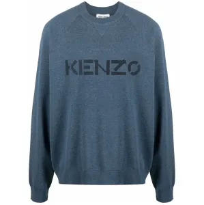 Kenzo Men's Logo Seasonal PRT Jumper Blue L