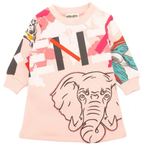 Kenzo Baby Girls Iconic Logo Dress 18M Pink