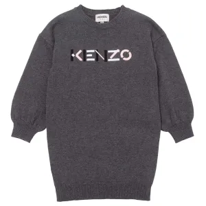 Kenzo Girls Logo Dress Grey 10Y