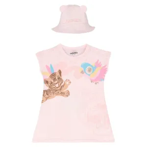Kenzo Baby Girls ALL Over Print Dress And Hat Set Pink 6M