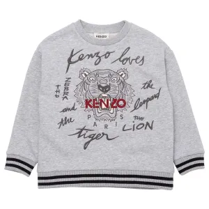 Kenzo Boys Tiger Sweater Grey 12A #7989