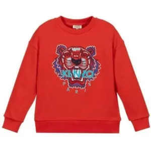Kenzo Boys Tiger Sweater Red 14Y