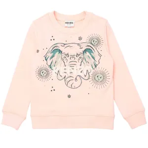Kenzo Girls Elephant Logo Sweater Pink 10A