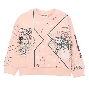Kenzo Girls Tiger Pink Sweater 4A #1085119