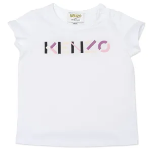 Kenzo Baby Girls Logo T-shirt White 2Y