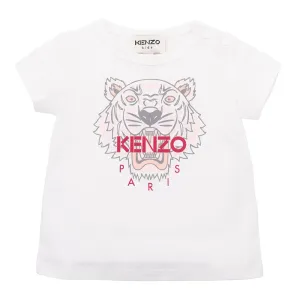 Kenzo Baby Girls Tiger T-shirt White 12M