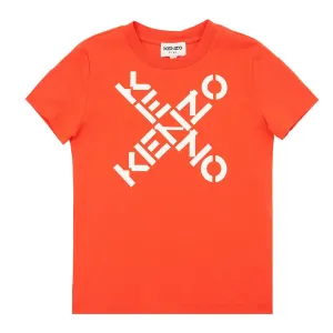 Kenzo Boys Big X Logo T-shirt Red 10A