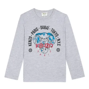 Kenzo Boys Elephant T-shirt Grey 12Y