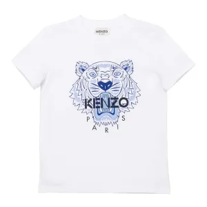 Kenzo Boys Tiger Logo T-shirt White 10A
