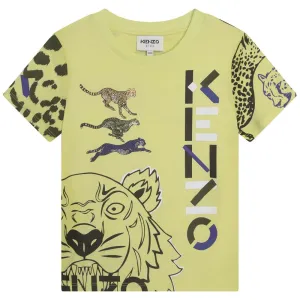 Kenzo Boys Tiger T-shirt Lime Green 6Y