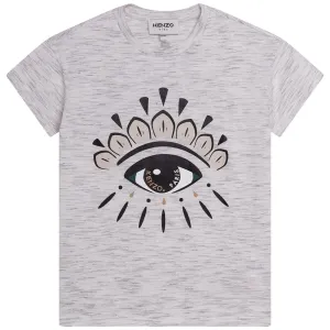 Kenzo Girls Eye Print T-shirt Grey 12Y
