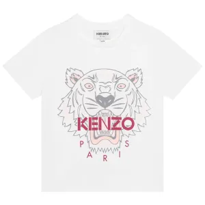 Kenzo Girls Tiger T-shirt White 12Y