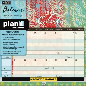Bohemian Plan It 2024 Wall Calendar