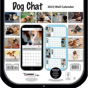 Dog Chat Photo Diecut 2023 Mini Wall Calendar