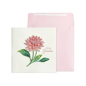 Pink Flower Quilling Grandma Birthday Card