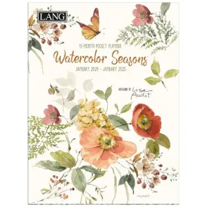 Watercolor Seasons Monthly 2024 Pocket Planner
