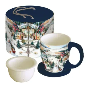 Sleigh Ride Tea Cup Set by Linda Nelson Stocks