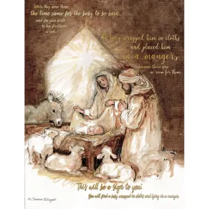 Away in a Manger Boxed Christmas Cards (18 pack) w/ Decorative Box by Susan Winget