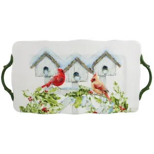 Cardinal Birdhouse Platter