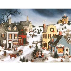 Caroling in the Village Boxed Christmas Cards (18 pack) w/ Decorative Box by Linda Nelson Stocks