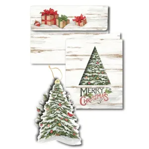 Christmas Tree Die-Cut 3D Ornament Christmas Cards (8 pack) by Susan Winget
